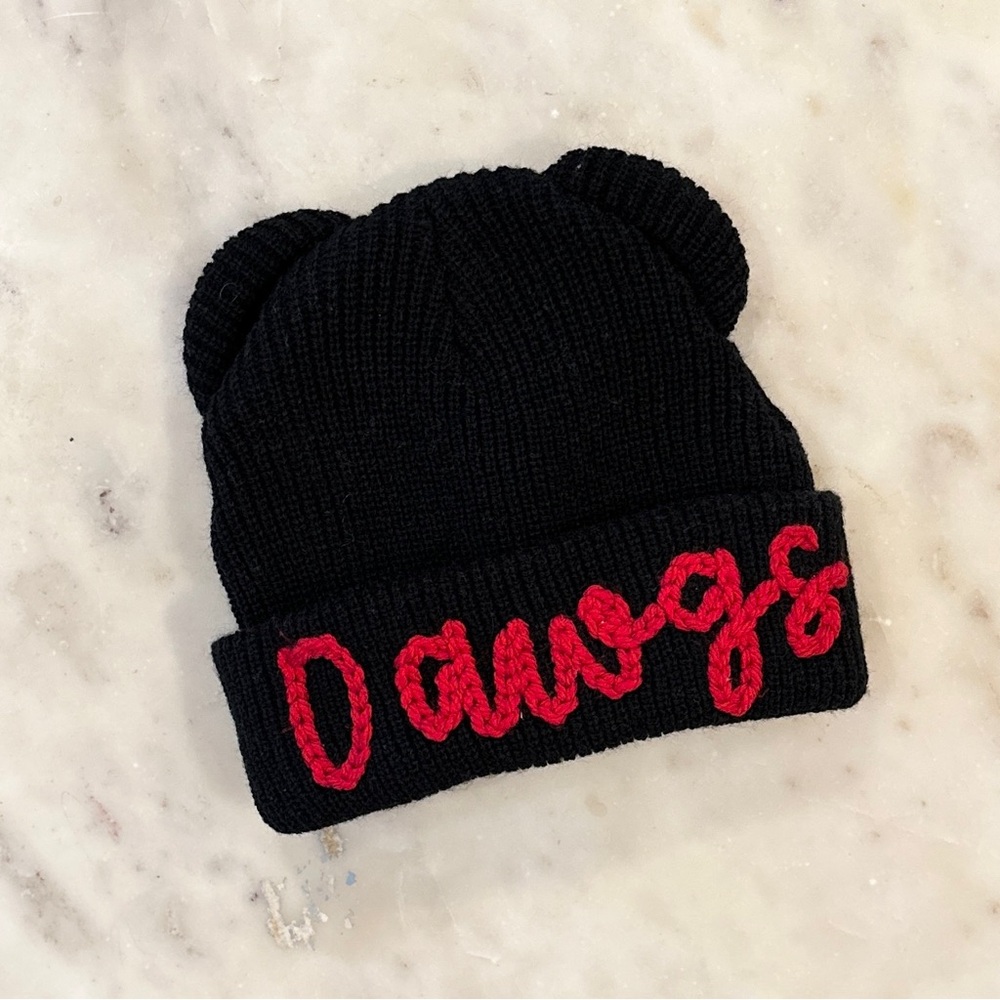 6-24m Hand Embroidered Georgia Dawgs Beanie